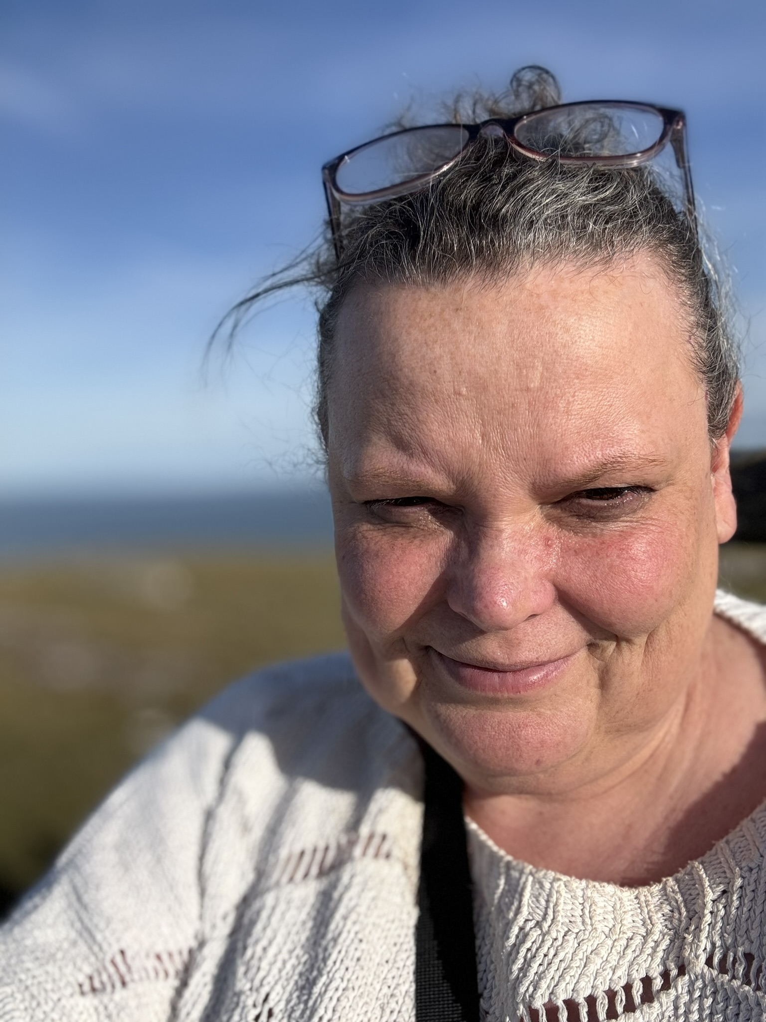 Gail outdoors with her camera