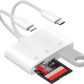 SD Card Reader for iPhone, 3-in-2 USB C MicroSD Card Reader, Micro SD to Type C Adapter