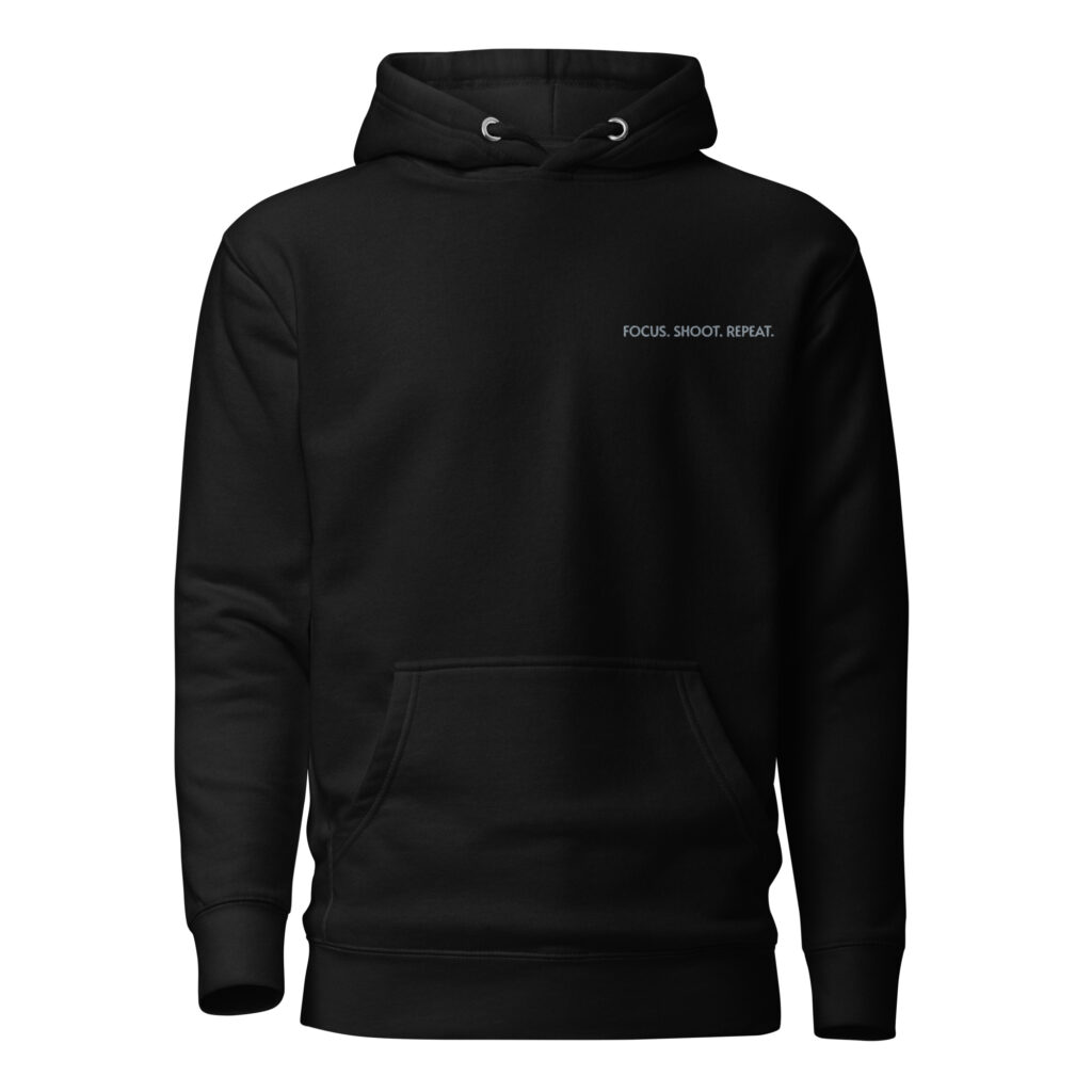 Focus. Shoot. Repeat. Unisex Hoodie